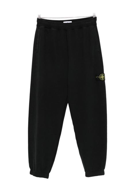 pantalone brushed organic cotton fleece uomo nero STONE ISLAND | K2S15 6200004 S0A20V0029
